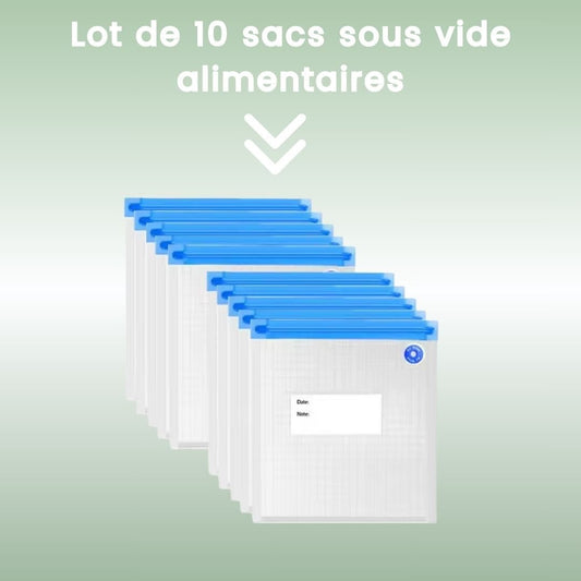 Lot de 10 sacs sous vide alimentaire - Kuitchen